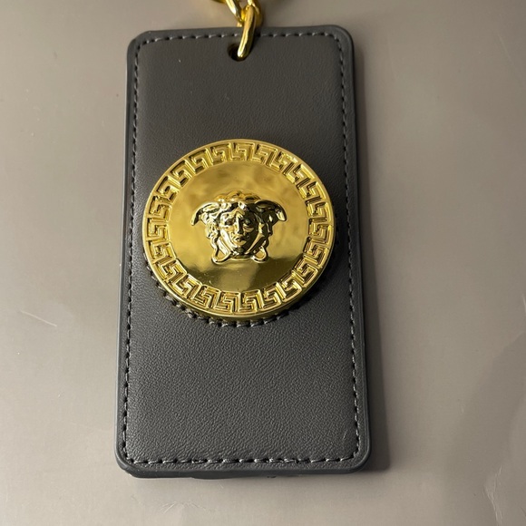 Versace Accessories - Versace Gray and Gold Key Holder Passport Tag Bag Hang Tag Versace